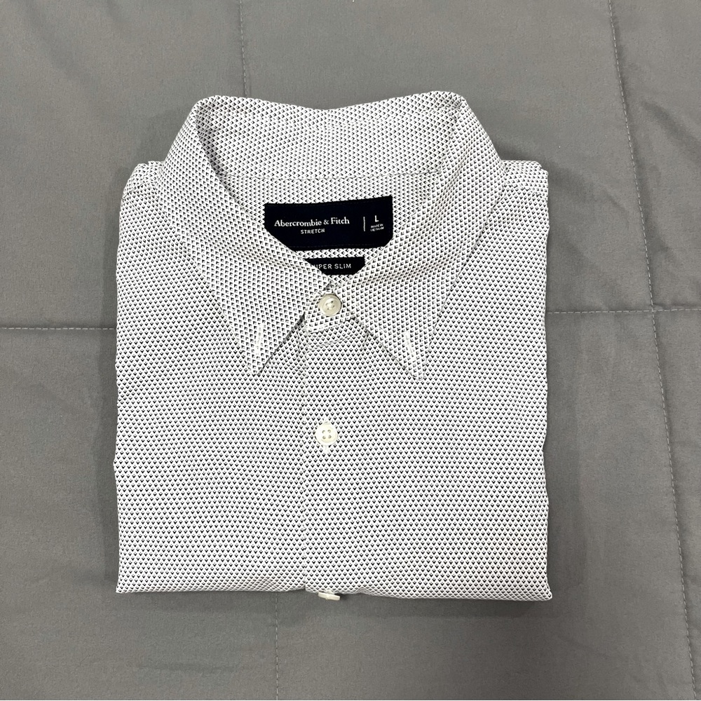 Abercrombie & Fitch Men’s Large Short Sleeve Stretch Button Down Shirt